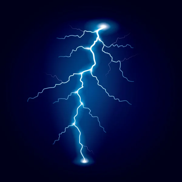 Lightning isolerad på mörka vektor — Stock vektor