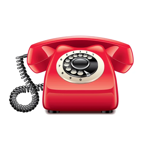 Retro red phone isolated on white vector — Stock Vector