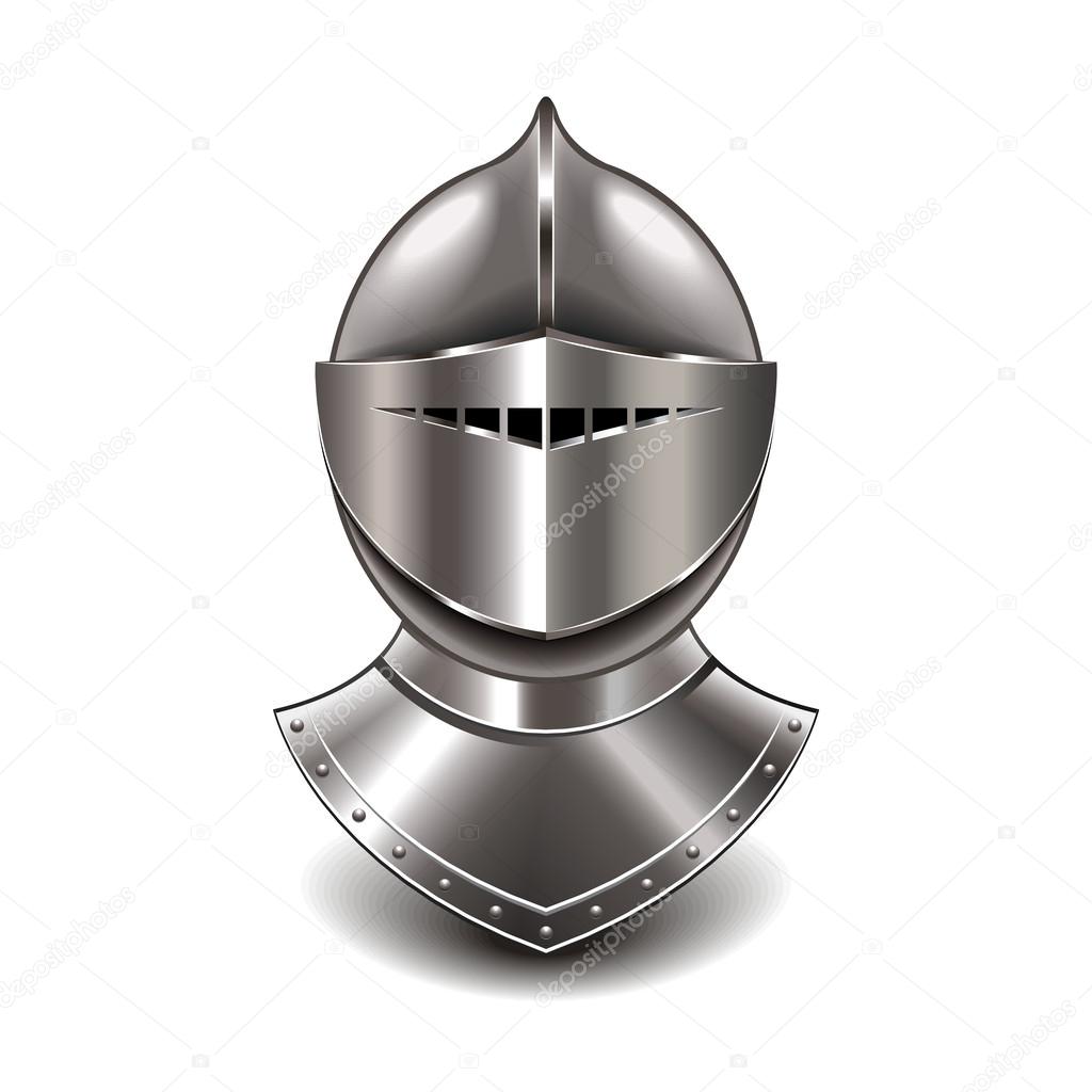 Medieval knight helmet isolated on white vector