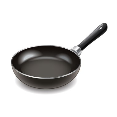 Tava üzerinde beyaz vektör izole