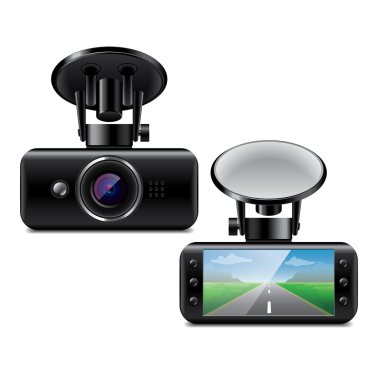 Araba Dvr üzerinde beyaz vektör izole