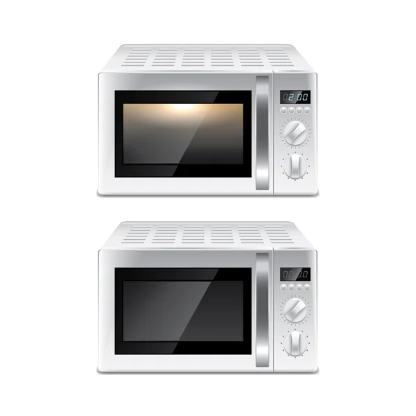 Forno de microondas isolado em vetor branco — Vetor de Stock