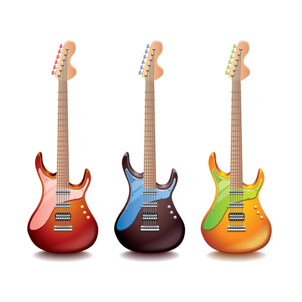 Guitarra eléctrica aislada en vector blanco — Vector de stock