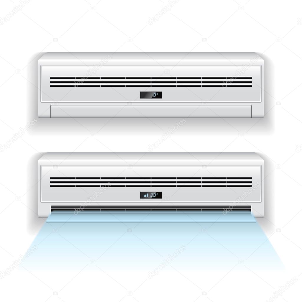 Air conditioner isolated on white vector