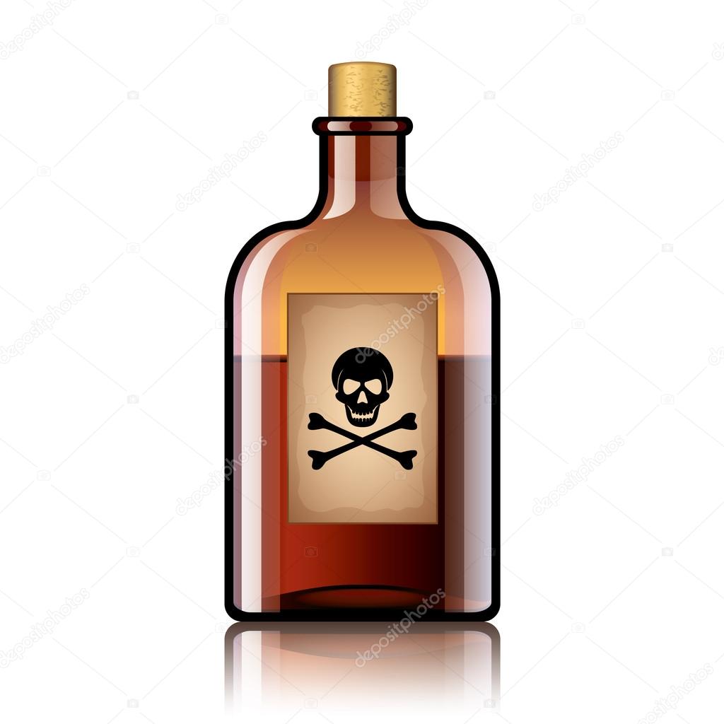 Poison bottle isolated on white vector