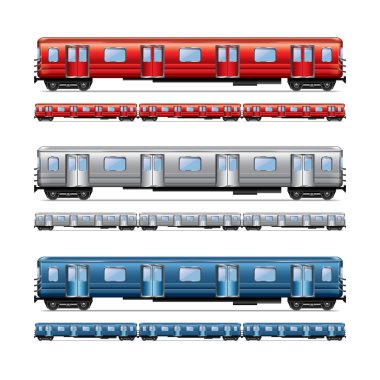Metro tren seti üzerinde beyaz vektör izole