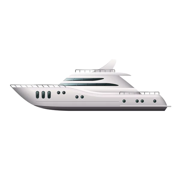 Yacht isolé sur vecteur blanc — Image vectorielle