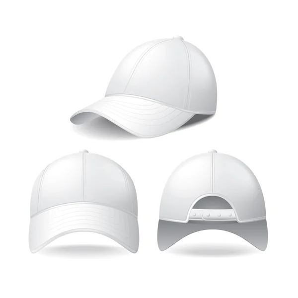 White baseball cap isolated on white vector — Stock Vector