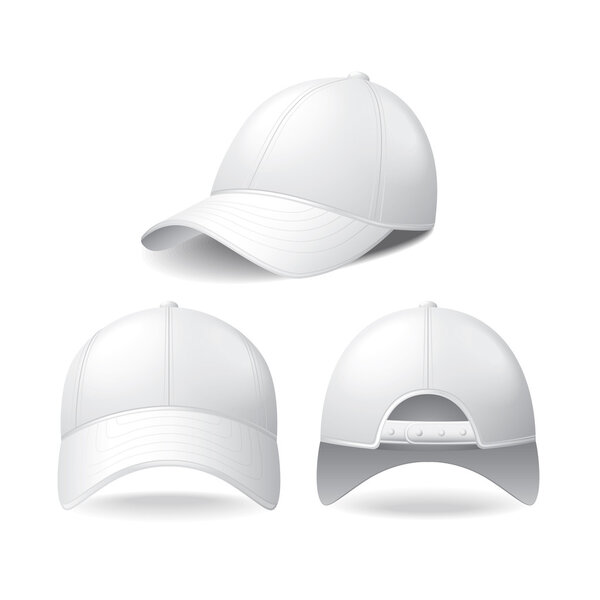 White baseball cap isolated on white vector