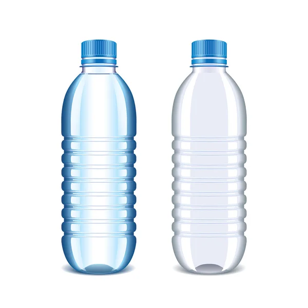 Bottiglia di plastica per acqua isolata su vettore bianco — Vettoriale Stock