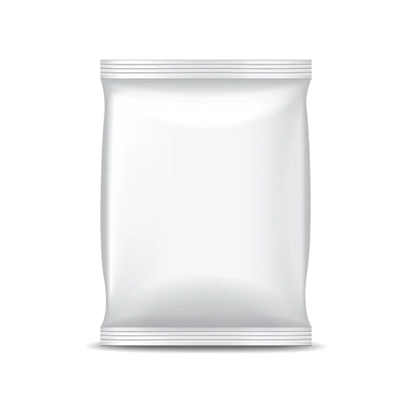 Embalaje de lámina blanca para alimentos aislados vector — Vector de stock