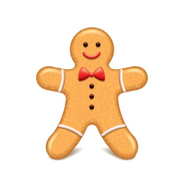 İzole üzerinde beyaz vektör Noel kurabiyesi