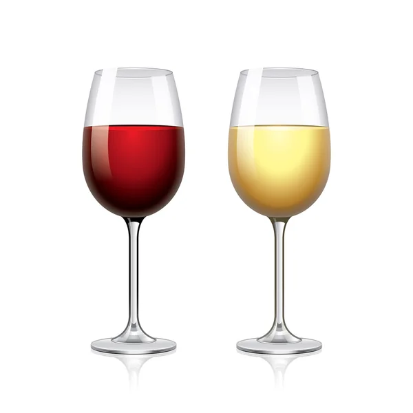 Verre de vin isolé sur vecteur blanc — Image vectorielle