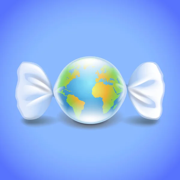 Globe like candy, environment concept vector — Stock Vector