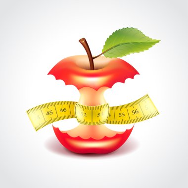 Teyp vektör çizim ölçme ile Apple saplama
