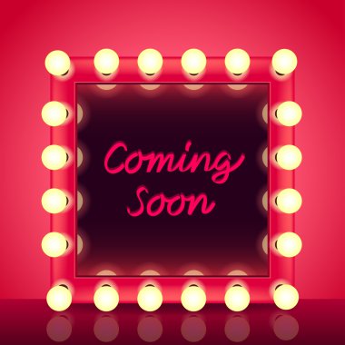 Makyaj aynası vektör konseptiyle coming soon