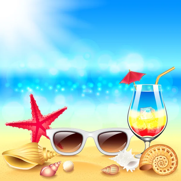 Letní prázdniny beach vektorové pozadí — Stockový vektor