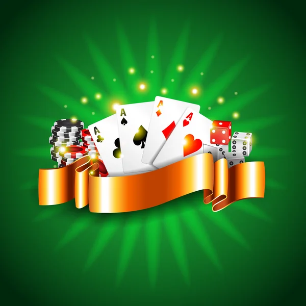 Fondo de casino de lujo con tarjetas vector — Vector de stock