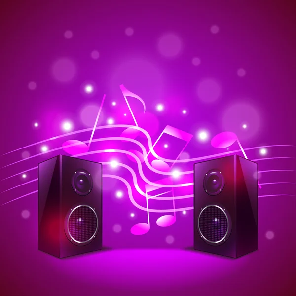 Speakers on colorful blur background vector — Stock Vector