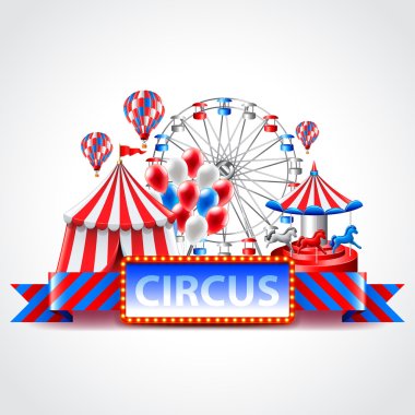 Circus fun fair carnival vector background