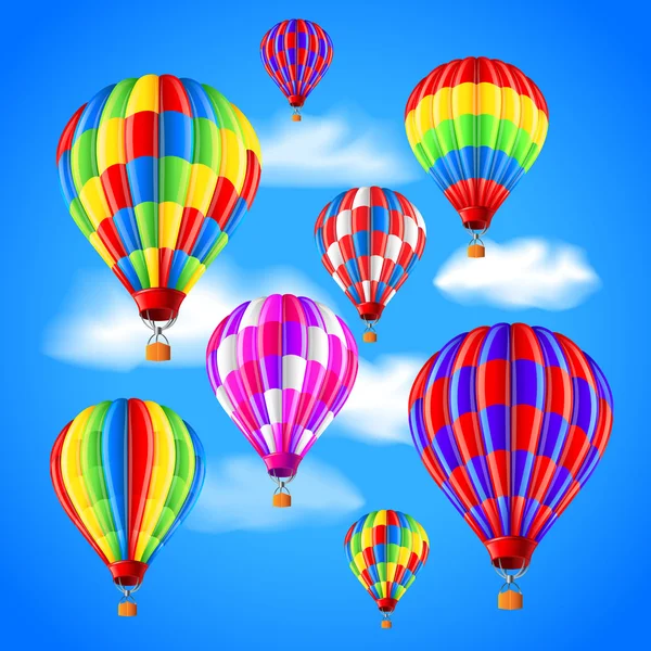 Hot air balloons in the sky vector background — Stockový vektor