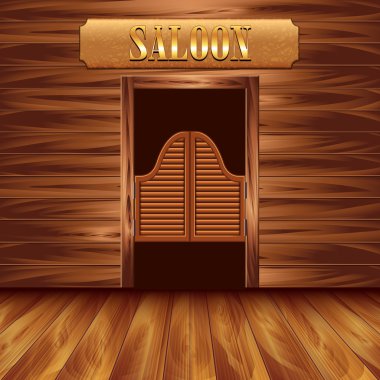 Swinging doors of saloon, western background clipart