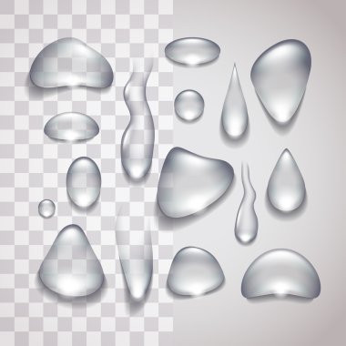 Su damlaları ile farklı formlarda vektör set