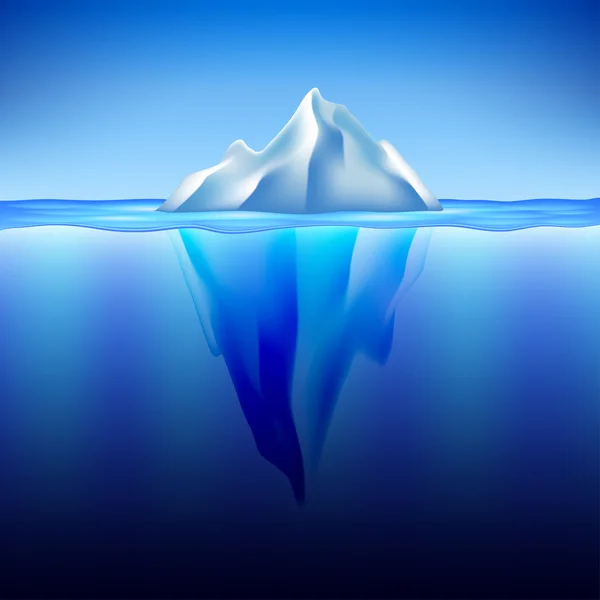 Iceberg em fundo vetor de água — Vetor de Stock
