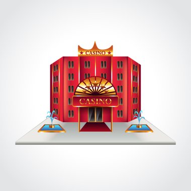 Yalıtılmış bina casino illüstrasyon vektör