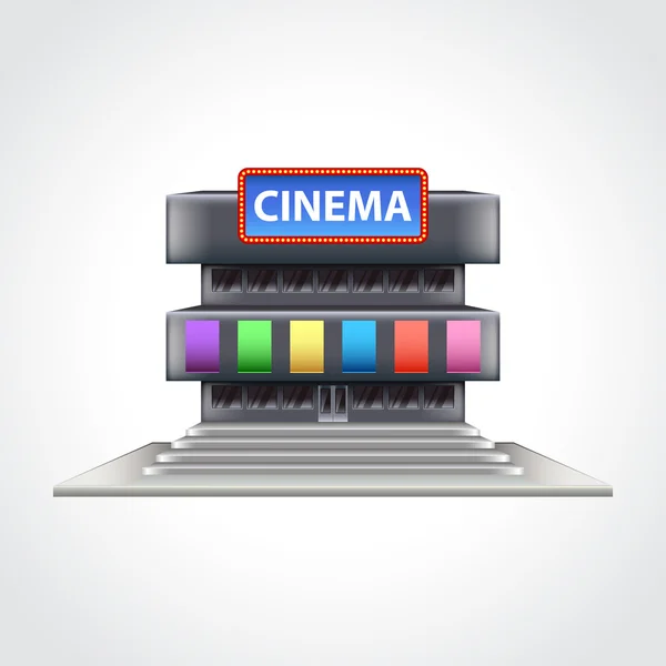 Edificio de cine ilustración vectorial aislada — Vector de stock