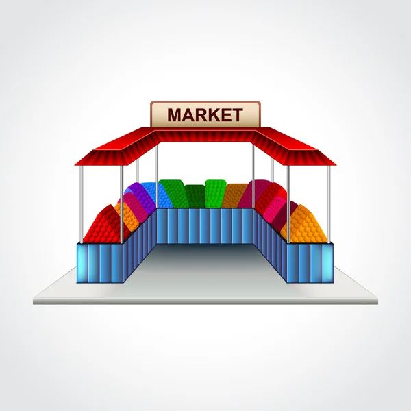 Market building isolated vector illustration — Stock Vector