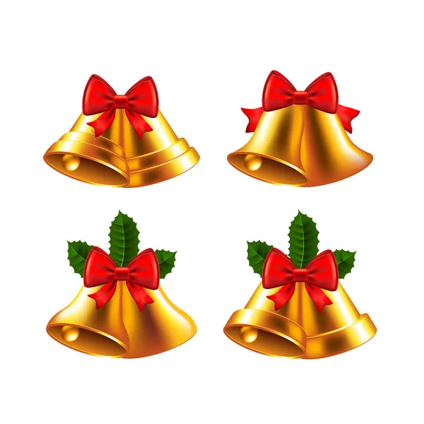 Ensemble vectoriel cloches de Noël — Image vectorielle