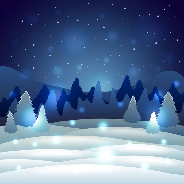 Paysage d'hiver de Noël avec nature enneigée — Image vectorielle