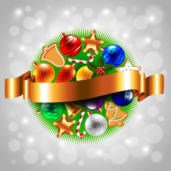 Sphère des objets de Noël — Image vectorielle