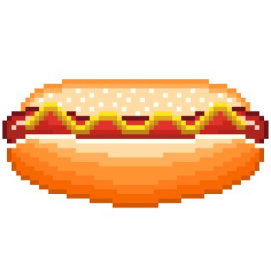 Piksel sosisli izole vektör