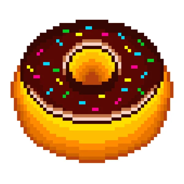 Pixel Donut isolierter Vektor — Stockvektor