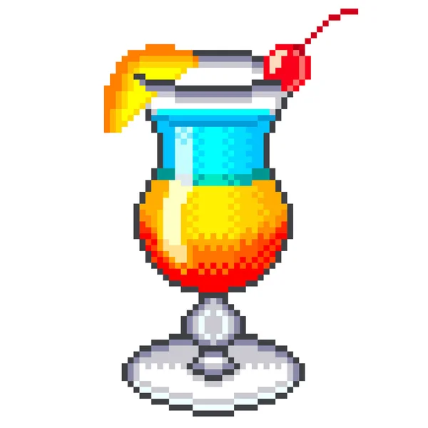 Pixel-Regenbogen-Cocktail isolierter Vektor — Stockvektor