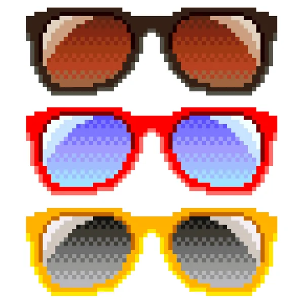 Pixel sunglasses isolated vector — Stock Vector