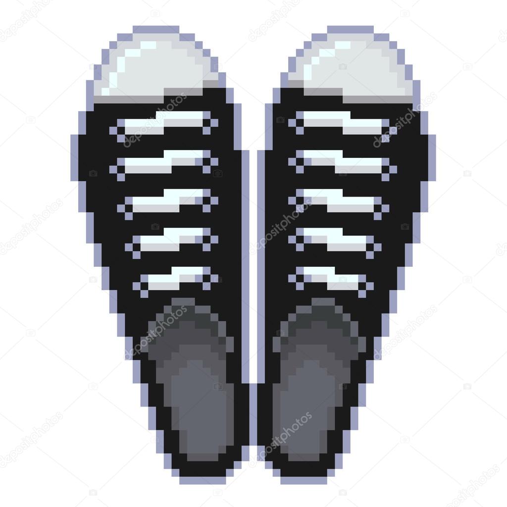 Pixel gumshoes isolated vector