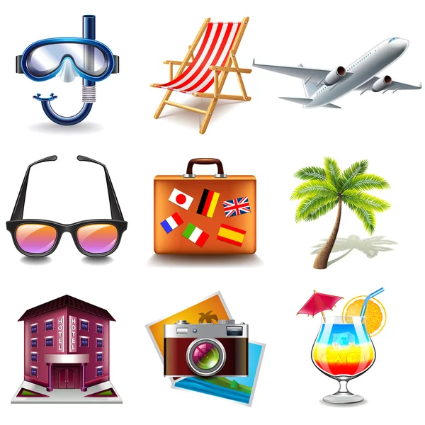 Travel icons vector set — Stockový vektor