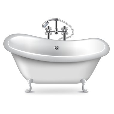 Boş banyo beyaz vektör izole