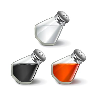 Salt and pepper isolated on white vector clipart