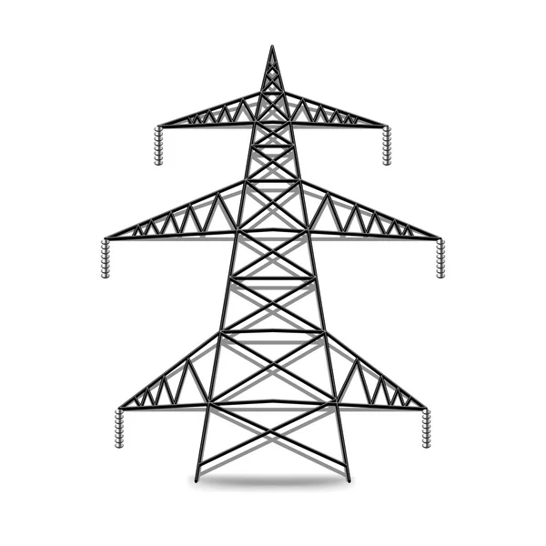 Lignes électriques isolées sur vecteur blanc — Image vectorielle