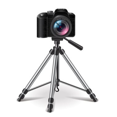 Tripod üzerinde beyaz vektör izole