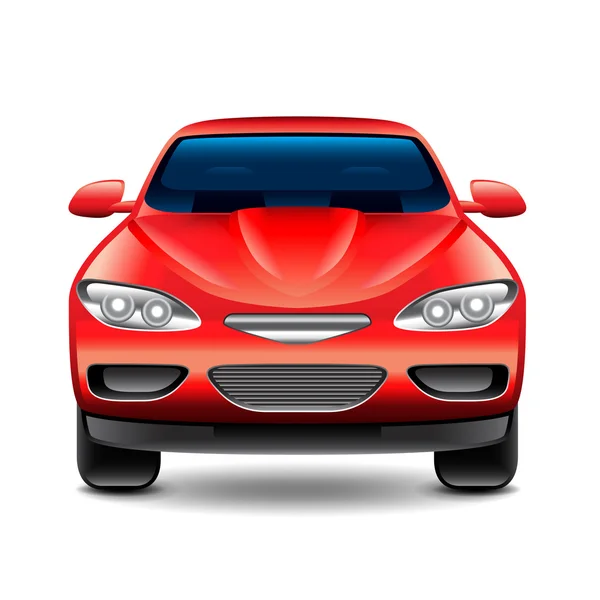 Red car front view isolated on white vector — Stock Vector