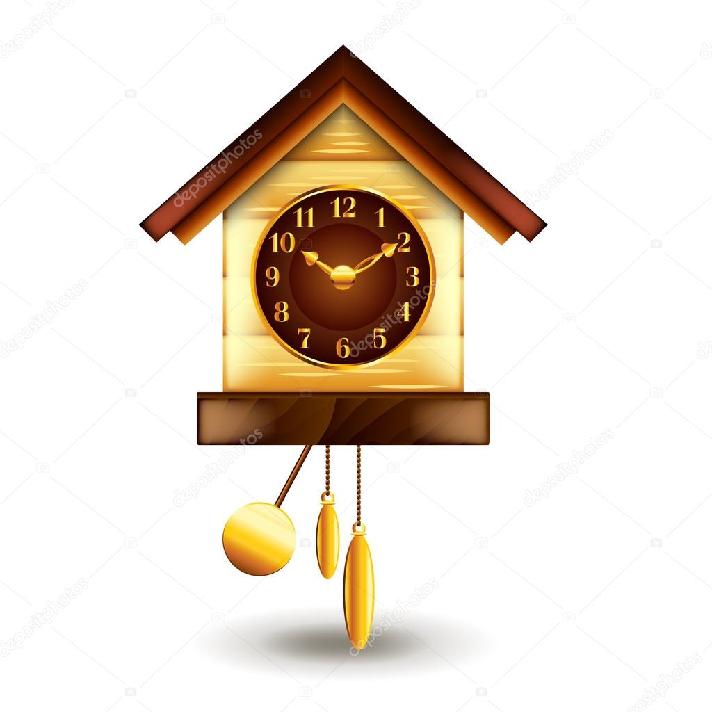 Cuckoo-clock isolated on white vector