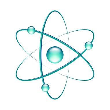 Atom izole üzerinde beyaz vektör