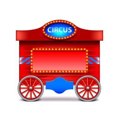 Circus wagon isolated on white vector clipart