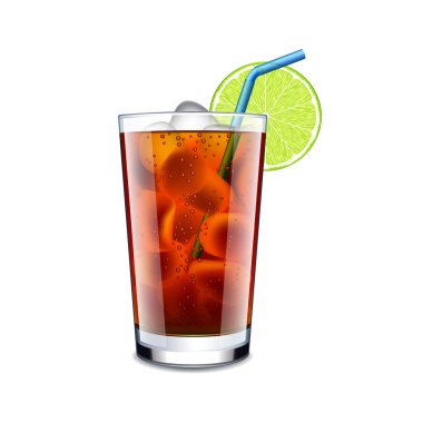 Long Island kokteyl izole üzerinde beyaz vektör