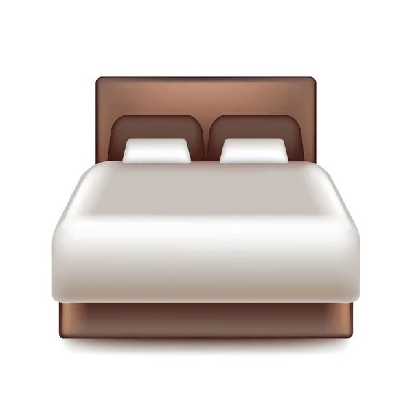 白いベクトルに分離した大きなベッド — ストックベクタ